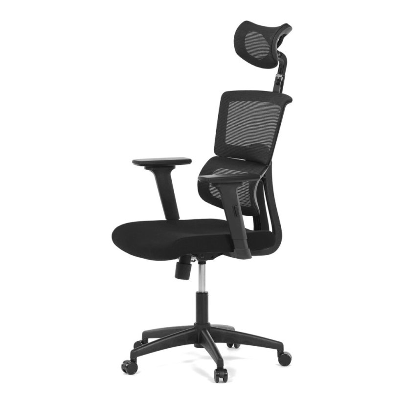 Kancelářská židle KA-B1025 BK, houpací mechanismus, černá síťovina (63 x 68) cm