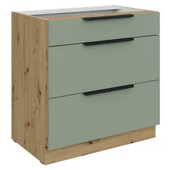 Spodní skříňka ARSANY 80 D 3S BB, aquamarine/dub artisan (80 x 82) cm