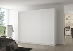 Posuvná skříň ANTOS 250 bílá (250 x 215) cm – 11 polic pro přehledné uložení