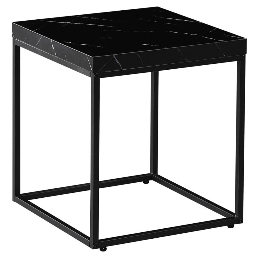 Konferenční stolek 40x40cm, mdf, mramor, CT-V2004 BK - Barva: černá#eup349672euv1