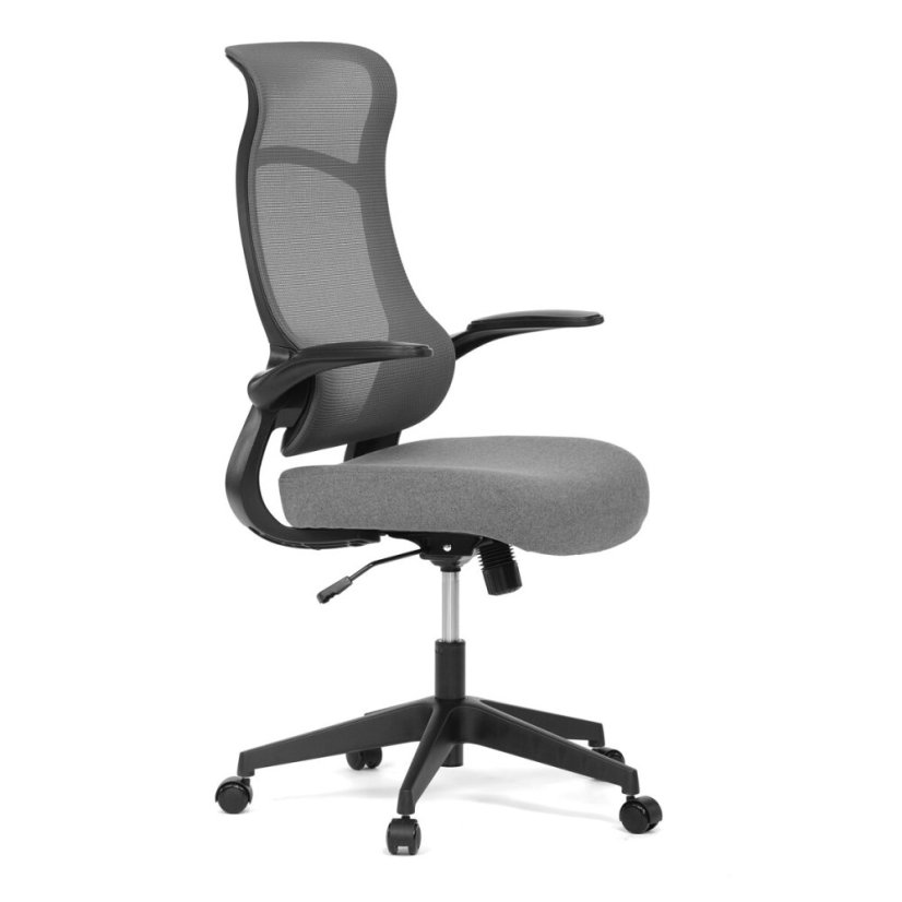 Kancelářská židle, houpací mechanismus, šedá síťovina, KA-A182 BK