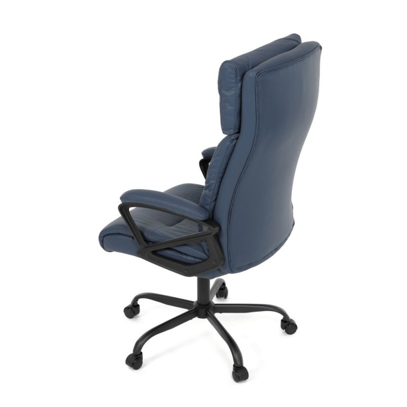 Kancelářské křeslo, houpací mechanismus, modrá ekokůže, KA-Y346 BLUE