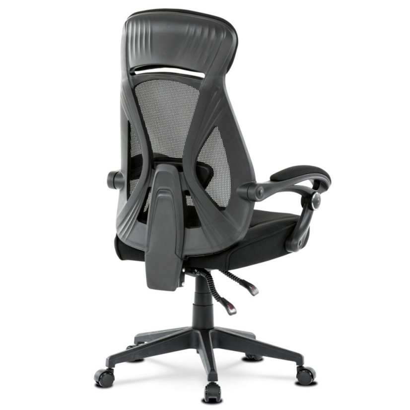 Kancelářská židle, potah černá látka a černá síťovina MESH, PC mech. s aretací