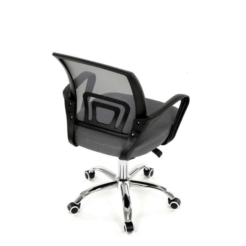 Dětská židle, výškově nastavitelná, šedá síťovina, KA-L103 GREY