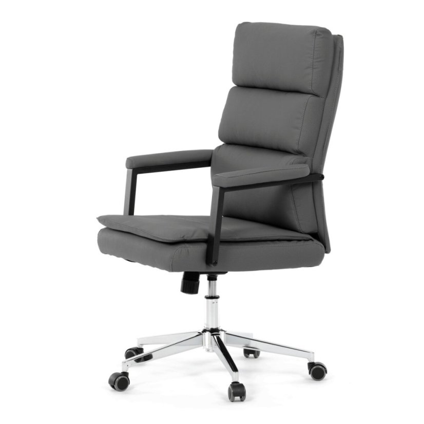 Kancelářské křeslo, houpací mechanismus, šedá ekokůže, KA-D8104 GREY