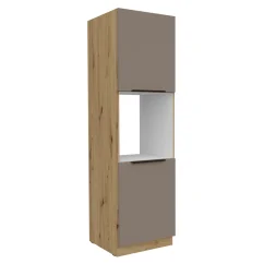Vysoká skříňka na vestavnou troubu, sandgrau/dub artisan, FRISBO 60 DP-210 2F