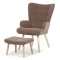 Relaxační křeslo, hnědá, látka bouclé, AK-319 BR2