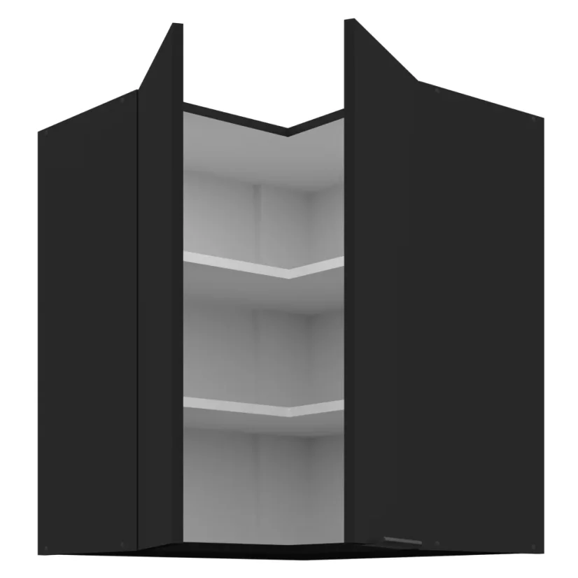 Horní rohová skříňka SIBER 60x60 GN-72 2F, černá