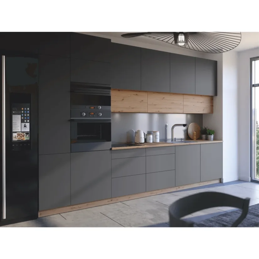 Horní skříňka LANGEN G40, univerzální, dub artisan/šedý mat (40 x 72) cm