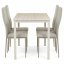 Jídelní set s 4 židlemi, 110x70x75cm travertin, ASE-1039 CRM2