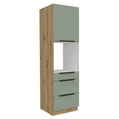 Vysoká skříňka na vestavnou troubu, aquamarine/dub artisan, ARSANY 60 DPS-210 3S1F