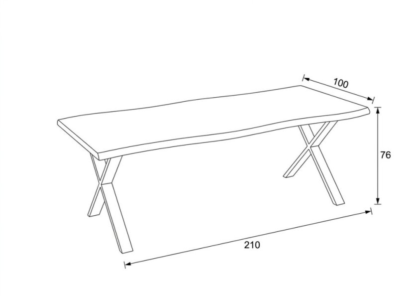 Jídelní stůl 210x100cm, mdf, šedý dub, HT-F4321 GREY - Barva: hnědá#eup349686euv2