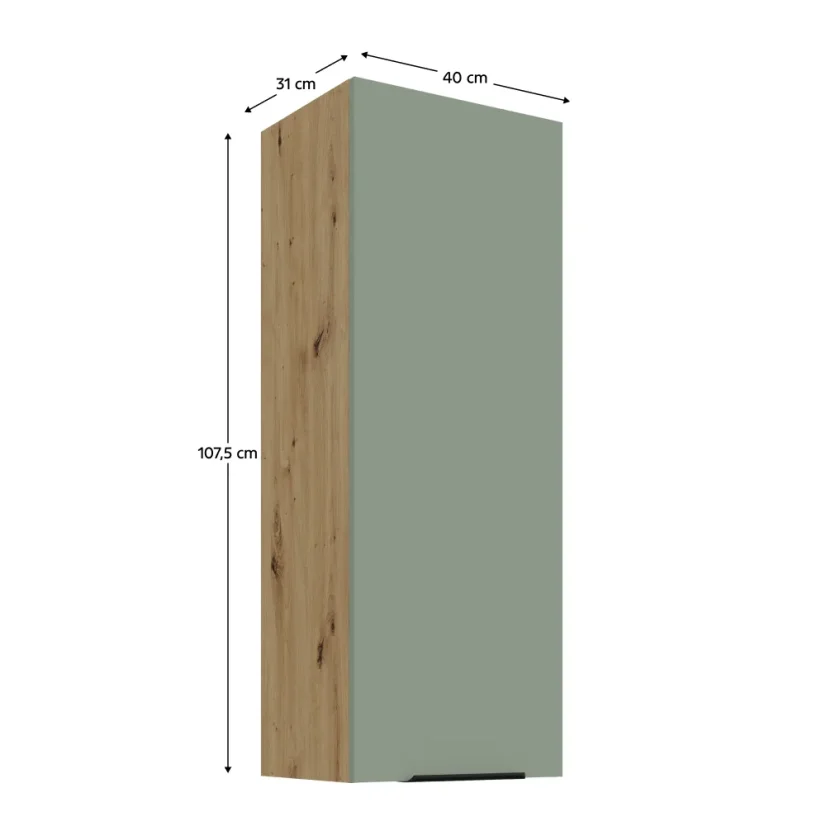 Horní skříňka ARSANY 40 G-108 1F, aquamarine/dub artisan (40 x 107,5) cm