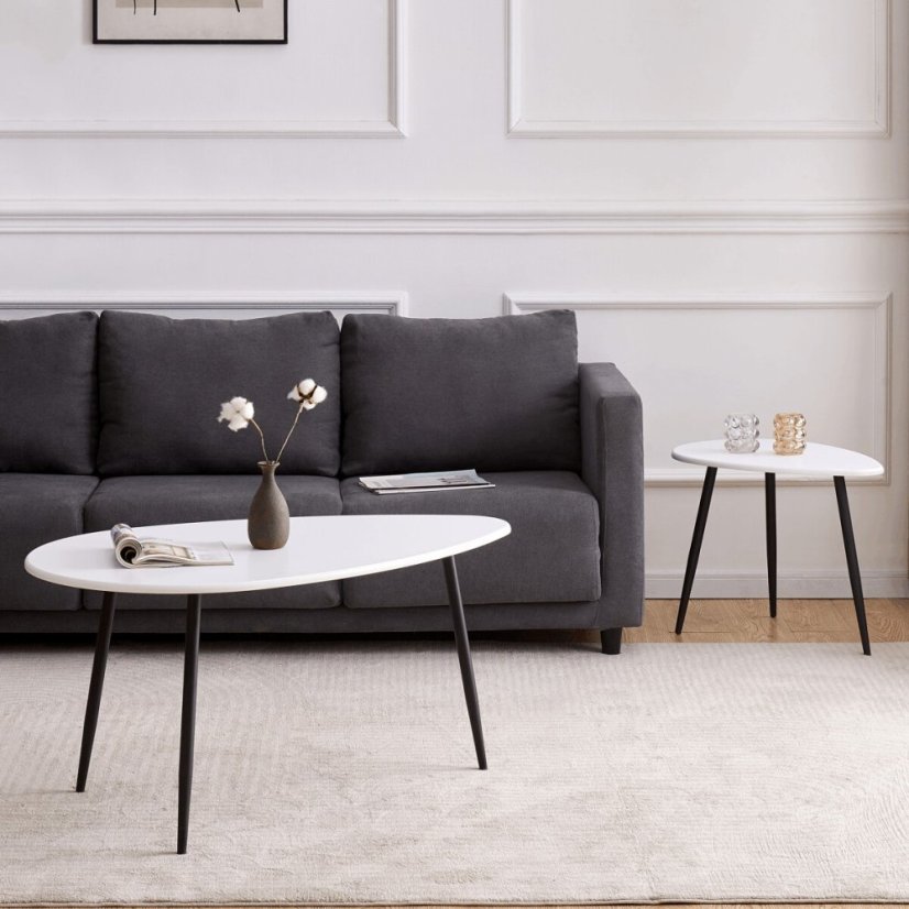 Odkládací stolek 60x40x45cm, mdf, bílá, AF-3011 WT - Dekor: Matný