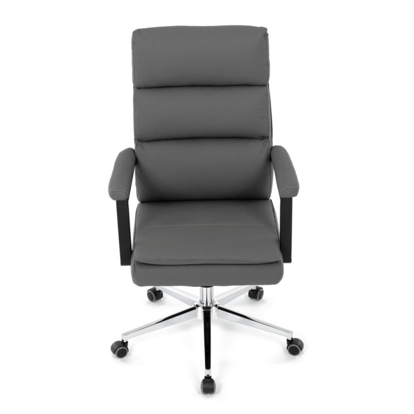 Kancelářské křeslo, houpací mechanismus, šedá ekokůže, KA-D8104 GREY