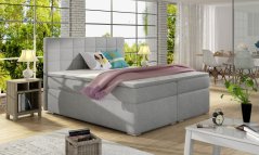 Kontinentální postel Boxspring LUCIE šedá – nosnost 150 kg na jedno lůžko