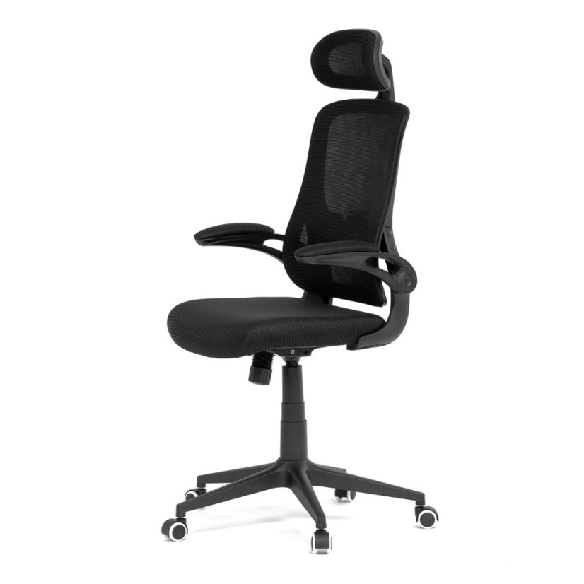 Kancelářská židle, houpací mechanismus, černá síťovina, KA-Q842 BK