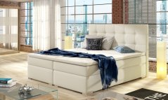 Kontinentální postel Boxspring INNA béžová ekokůže – výška sedu 50 cm