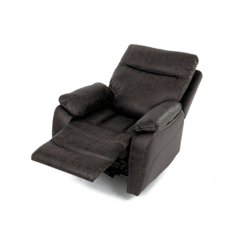TV a relaxační křeslo s manuálním ovládáním, potah coffee látka v dekoru vintage