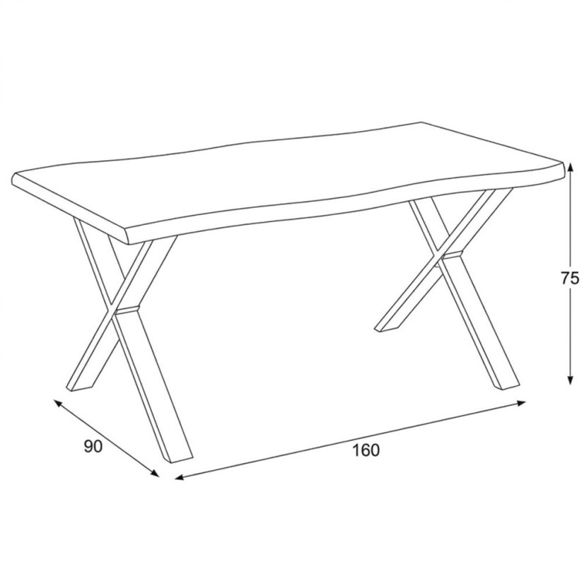 Jídelní stůl 160x90cm, mdf, šedý dub, HT-F4316 GREY - Barva: hnědá#eup349684euv2