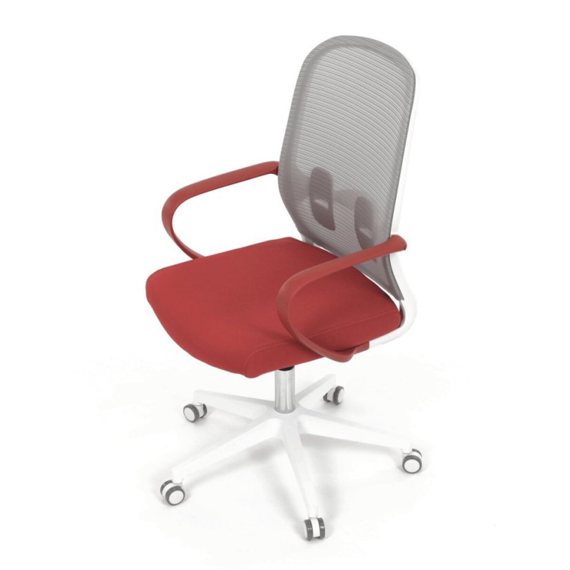 Kancelářská židle, houpací mechanismus, červená látka, KA-S425 RED