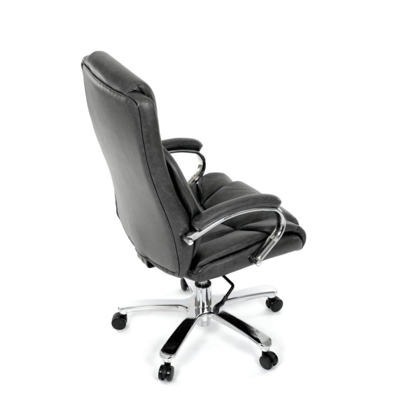 Kancelářské křeslo, houpací mechanismus, šedá ekokůže, KA-F1385 GREY