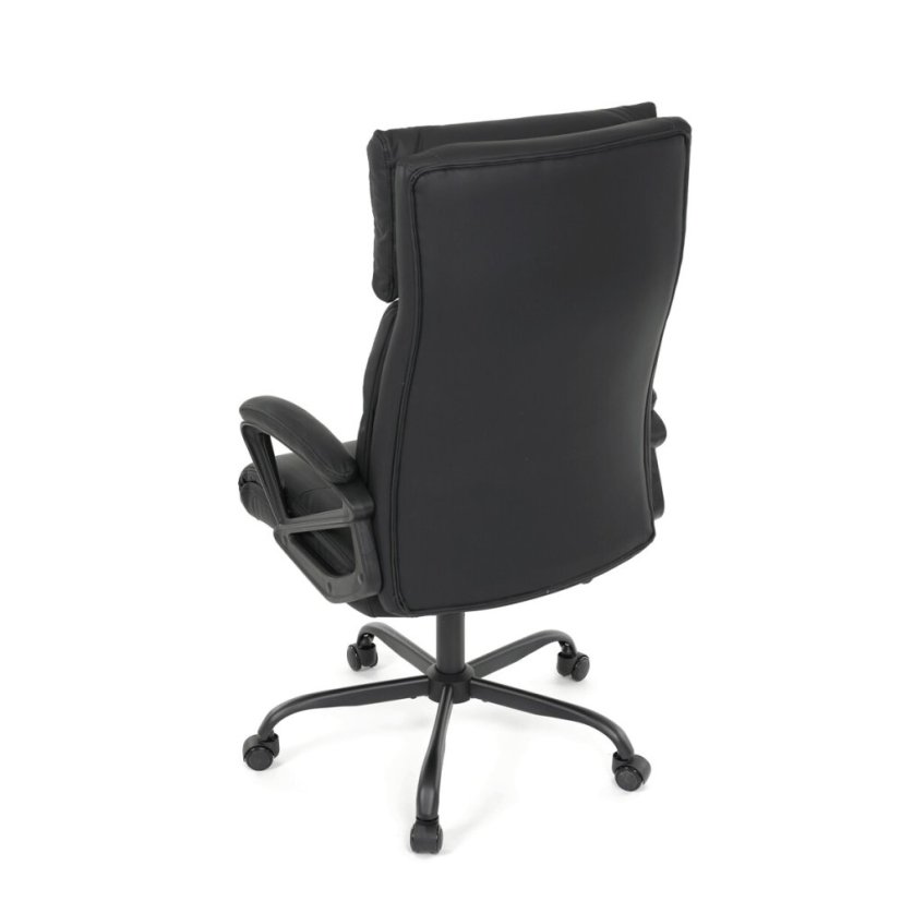 Kancelářské křeslo, houpací mechanismus, černá ekokůže, KA-Y346 BK