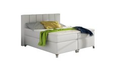 Kontinentální postel Boxspring BRAZIL bílá ekokůže