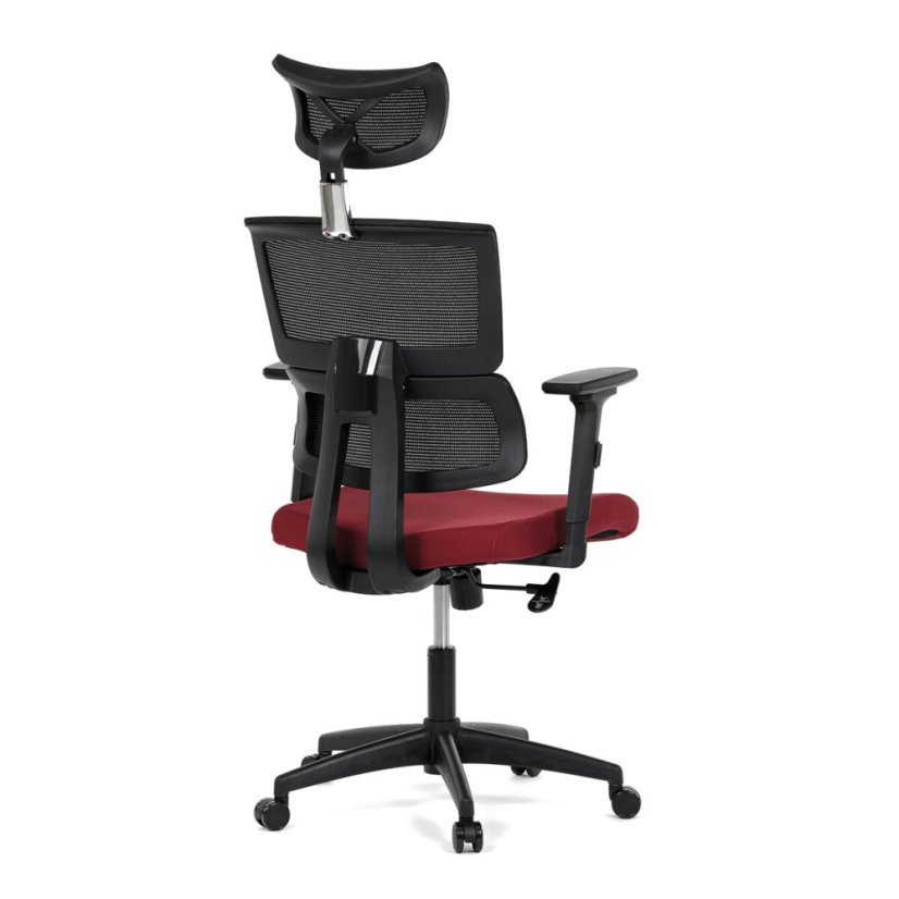 Kancelářská židle, houpací mechanismus, červená síťovina, KA-B1025 BOR