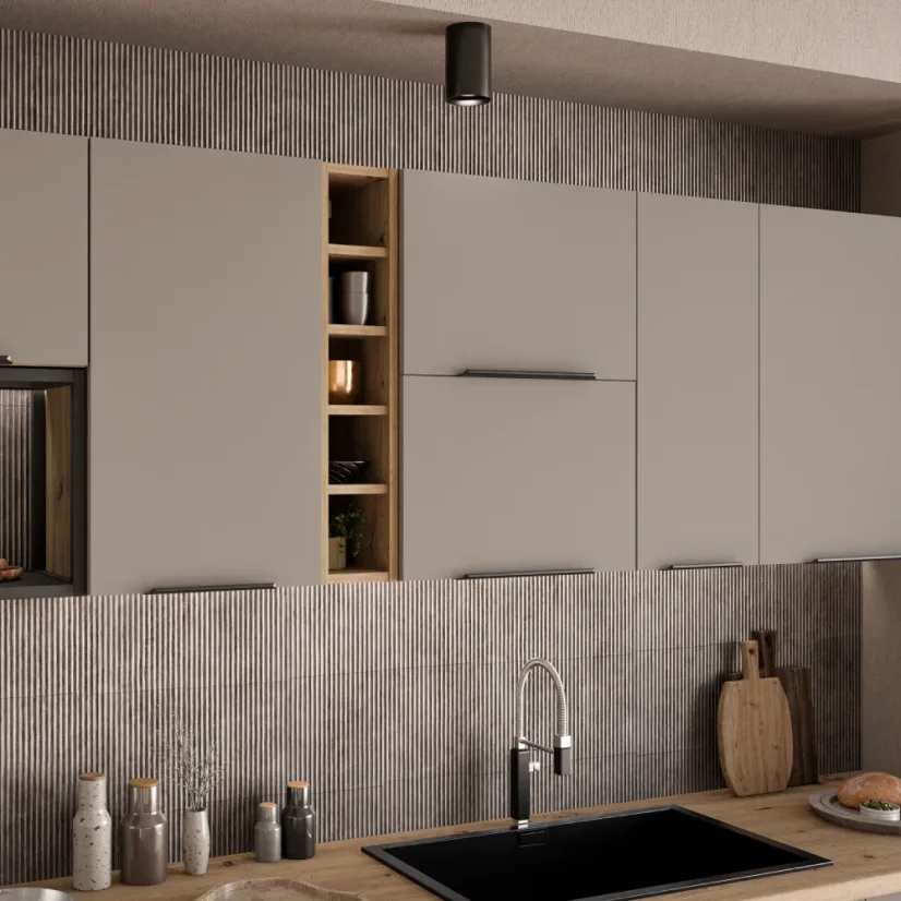 Horní rohová skříňka FRISBO 60x60 GN-108 2F, sandgrau/dub artisan