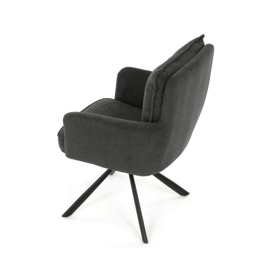 Jídelní židle, šedá, manšestrová látka, HC-X1128 GREY2