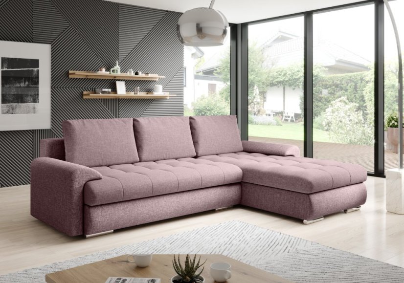 Rozkládací rohová sedačka TOMINO – více barevných variant - Barva (vyberte): starorůžová#jakub-jakub-tokio-sawana61-staroruzova-eup341102-euv1, Umístnění rohu: univerzální