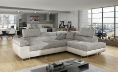 Rozkládací rohová sedačka TONY L 270x202cm - rozklad a úložný prostor