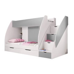 Dětská patrová postel MICKEY šedá / bílá