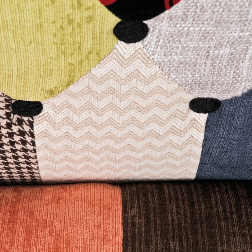 Křeslo, látka patchwork, masiv přírodní kaučukovník - Barva: patchwork#eup230204euv1