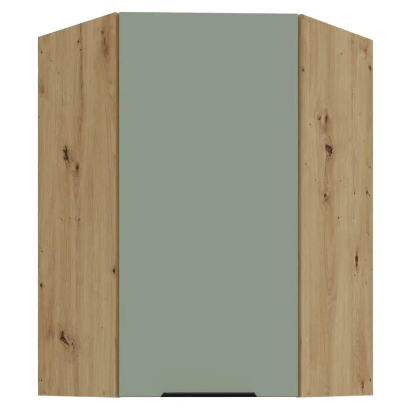 Horní rohová skříňka, aquamarine/dub artisan, ARSANY 60x60 GN-90 1F