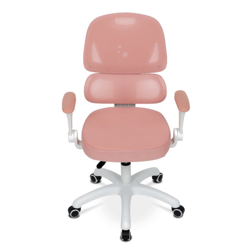 Dětská židle, výškově nastavitelná, růžová síťovina, KA-K1063 PINK