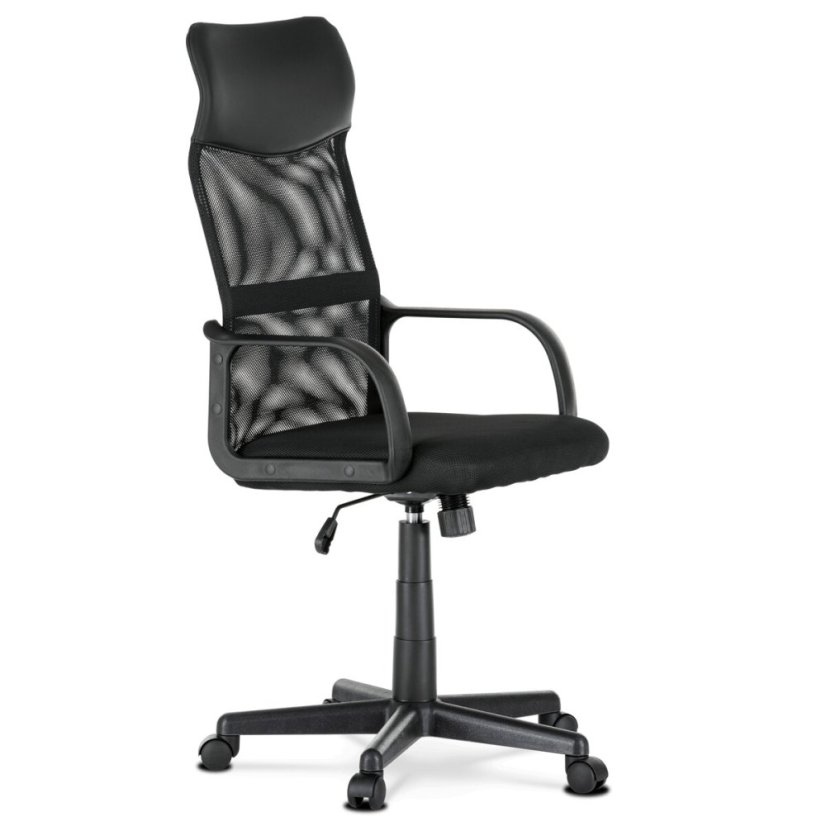 Kancelářská židle, potah černá ekokůže a síťovina MESH, houpací mechanismus