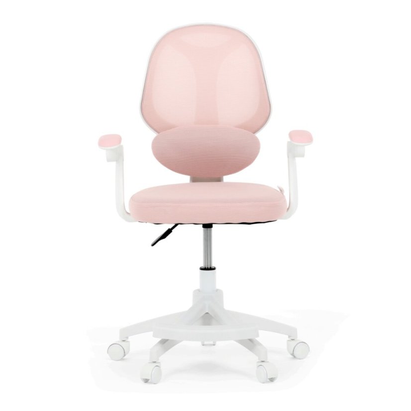 Dětská židle, výškově nastavitelná, růžová síťovina, KA-W8008 PINK