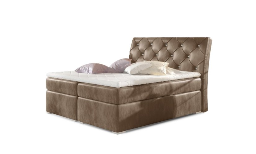 Kontinentální postel Boxspring CALVIN krémová - Vyberte rozměry: 180 x 200 cm