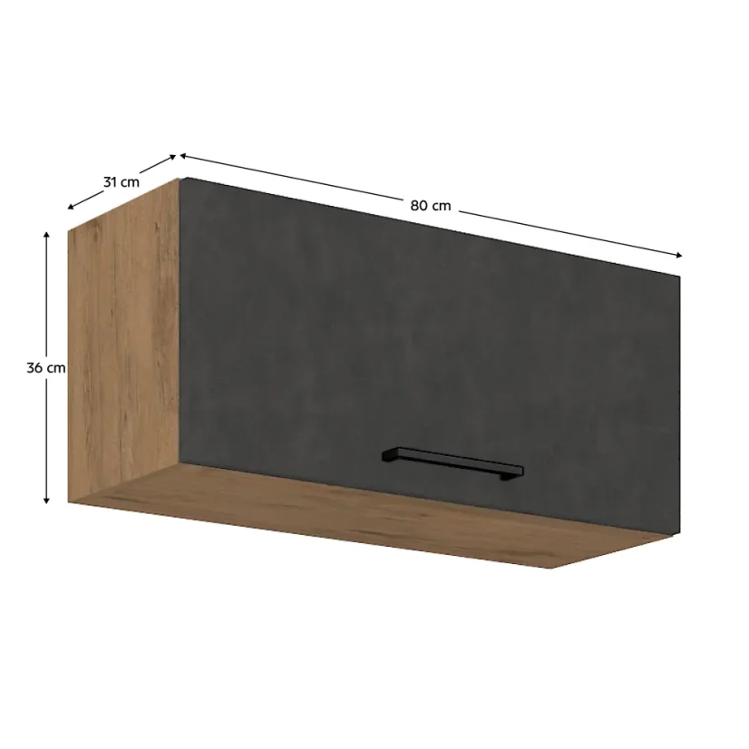 Horní skříňka VEGA 80 GU-36 1F, dub lancelot / šedá matná (80 x 36) cm