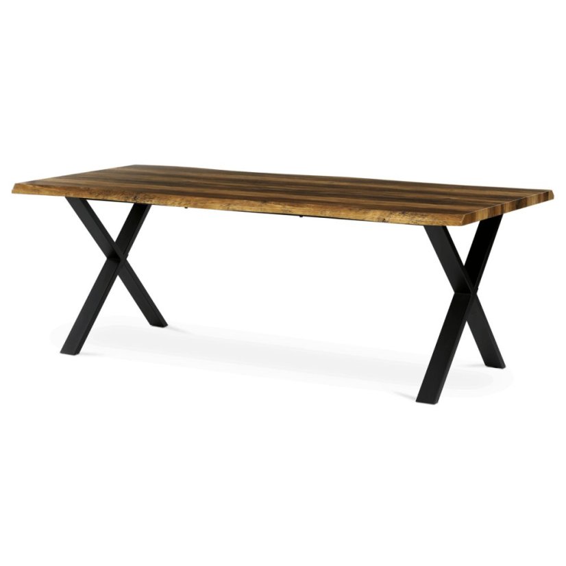 Jídelní stůl 210x100cm, mdf, šedý dub, HT-F4321 GREY - Barva: hnědá#eup349686euv3