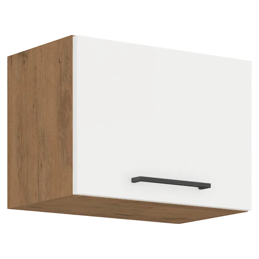 Horní skříňka VEGA 50 GU-36 1F, dub lancelot / bílá extra vysoký lesk HG (50 x 36) cm