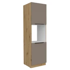 Vysoká skříňka na vestavnou troubu FRISBO 60 DP-210 2F, sandgrau/dub artisan (60 x 210) cm