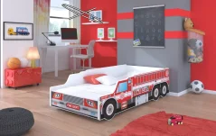 Postel s matracem FIRE TRUCK 160x80 (84 x 43) cm – matrace v ceně – lůžko je připravené hned po montáži