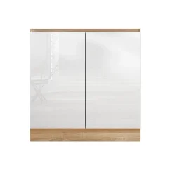 Dolní skříňka D 80 ZL LINE, vysoký bílý lesk/dub sonoma (80 x 82) cm
