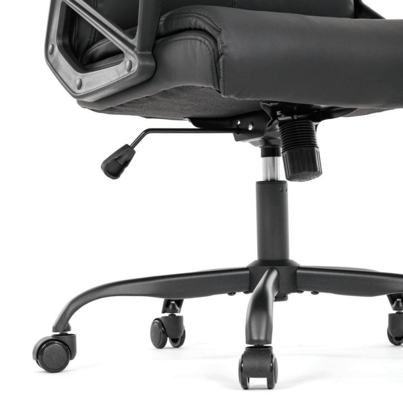 Kancelářské křeslo, houpací mechanismus, černá ekokůže, KA-Y346 BK
