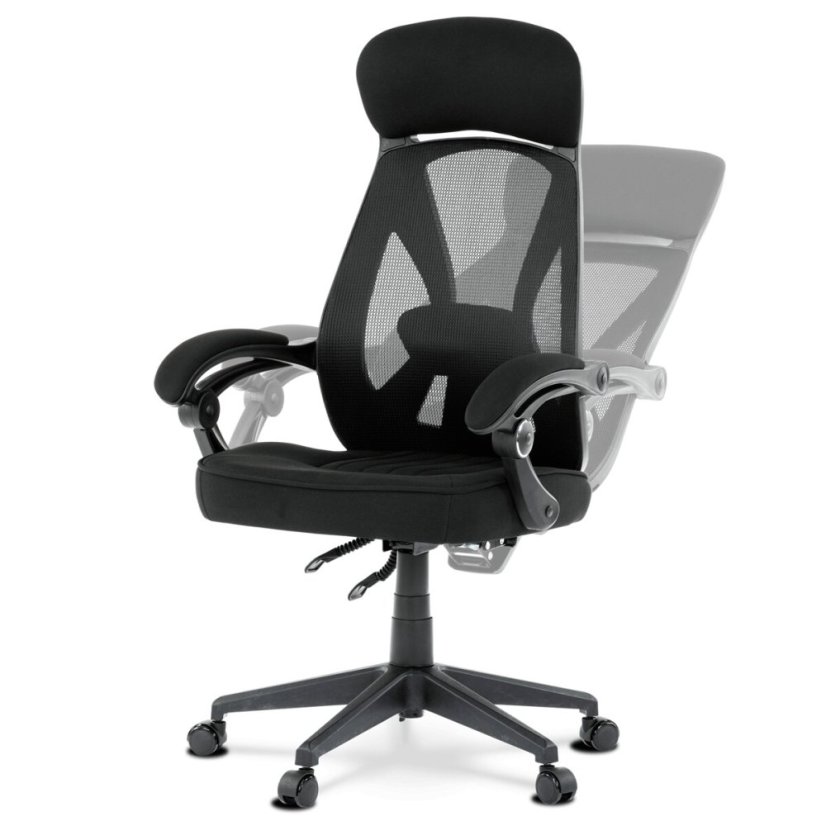 Kancelářská židle, potah černá látka a černá síťovina MESH, PC mech. s aretací