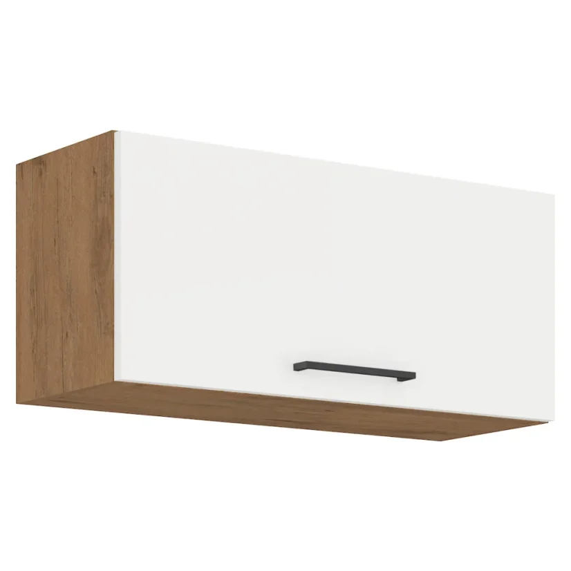 Horní skříňka VEGA 80 GU-36 1F, dub lancelot / bílá extra vysoký lesk HG (80 x 36) cm