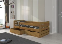 Postel BEMMA 200x90 dub (97 x 63) cm – 2 zásuvky na lůžkoviny místo další komody